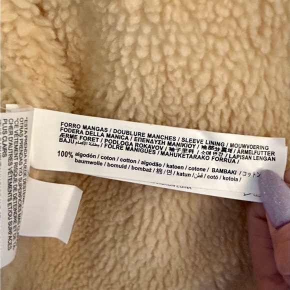 NWT Zara Sherpa White Denim Relaxed Fit Jacket - Picture 16 of 16